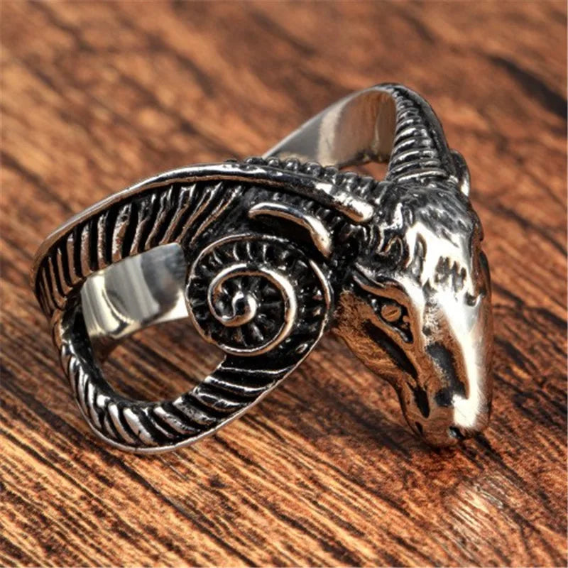 Demonia Goat Head Ring