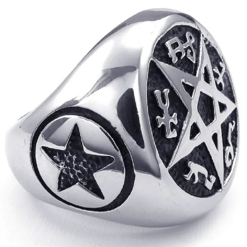 Demonia Pentagram Stainless Steel Ring