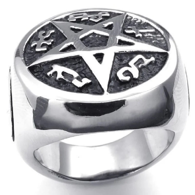 Demonia Pentagram Stainless Steel Ring
