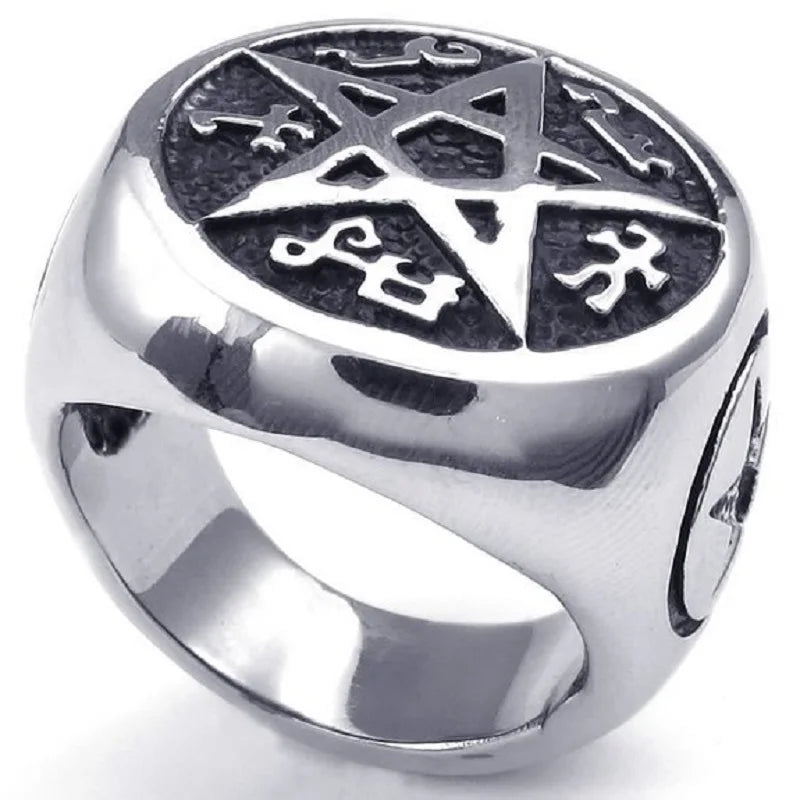 Demonia Pentagram Stainless Steel Ring