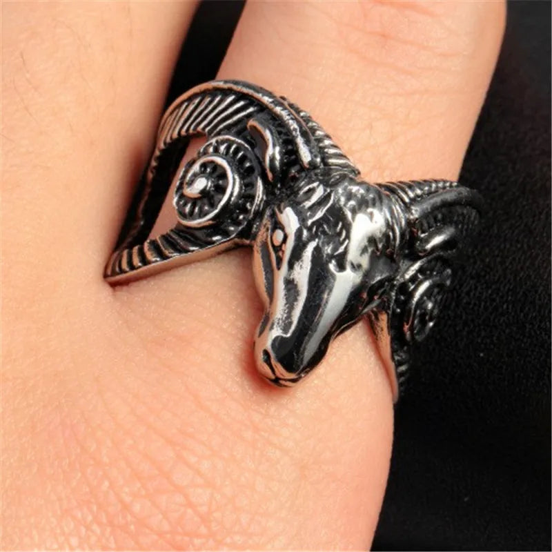 Demonia Goat Head Ring