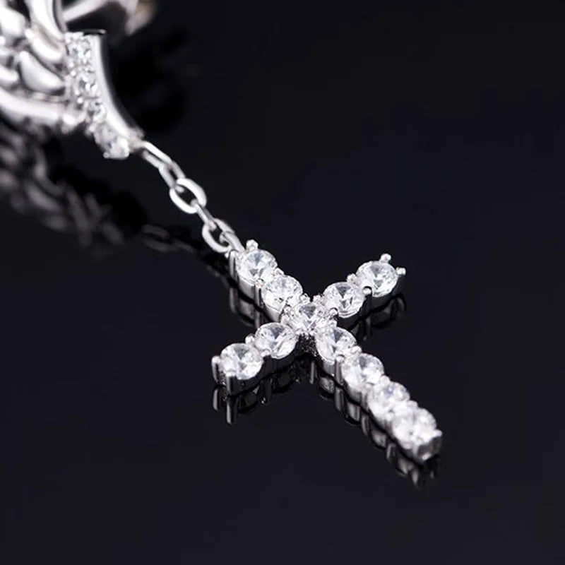 Demonia Skeleton Claw Cross Earrings