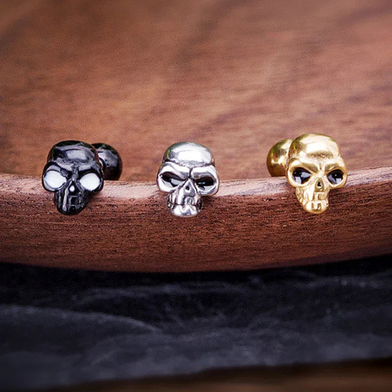 Demonia Small Skull Stud Earring