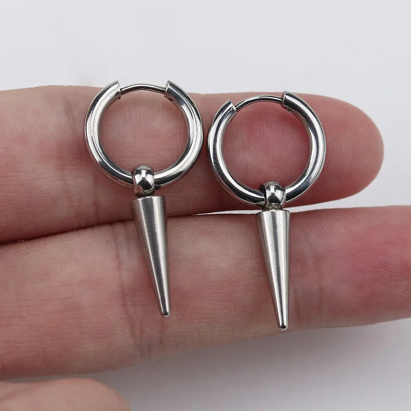 Demonia Rock Cone Hoop Earring