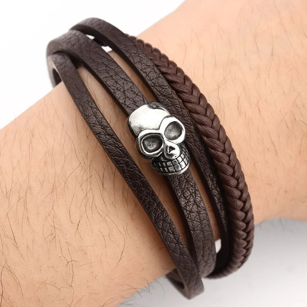 Demonia Multi-Layer Skull Bracelet