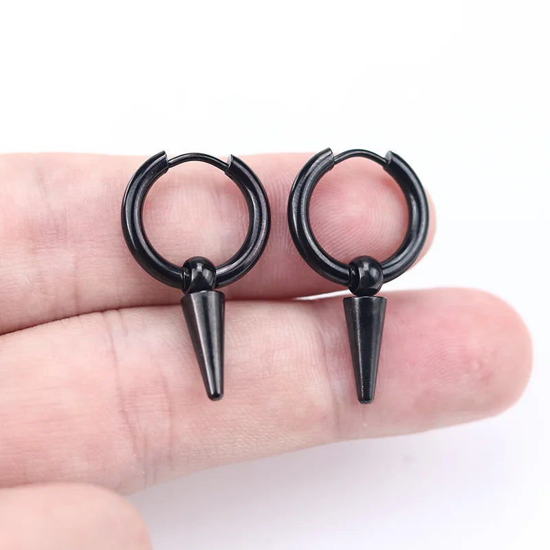 Demonia Rock Cone Hoop Earring