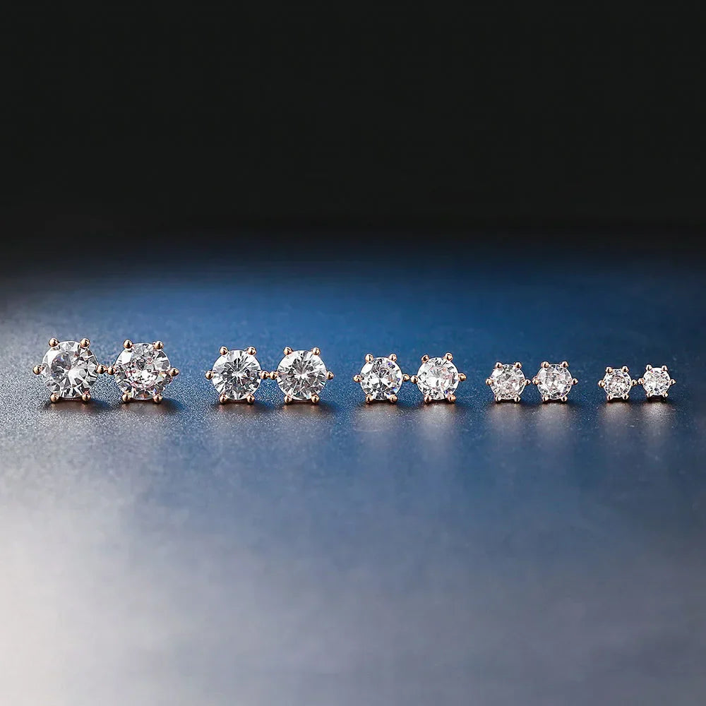 Demonia 6-Claw Zircon Stud Earrings