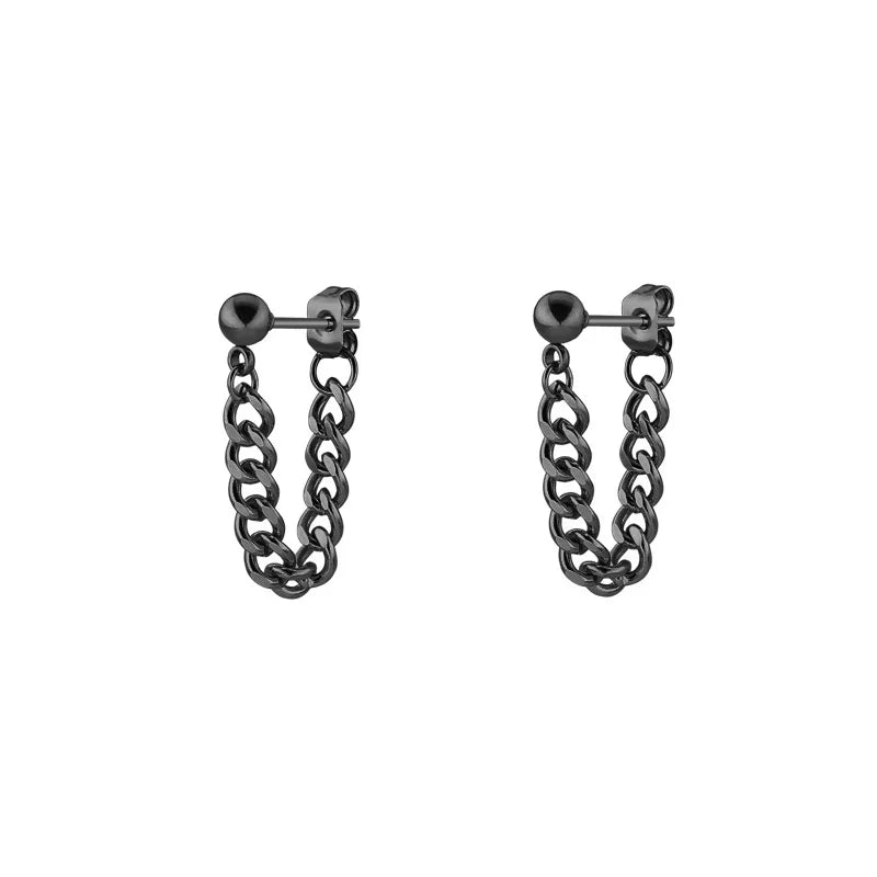 Demonia Punk Chain Stud Earrings