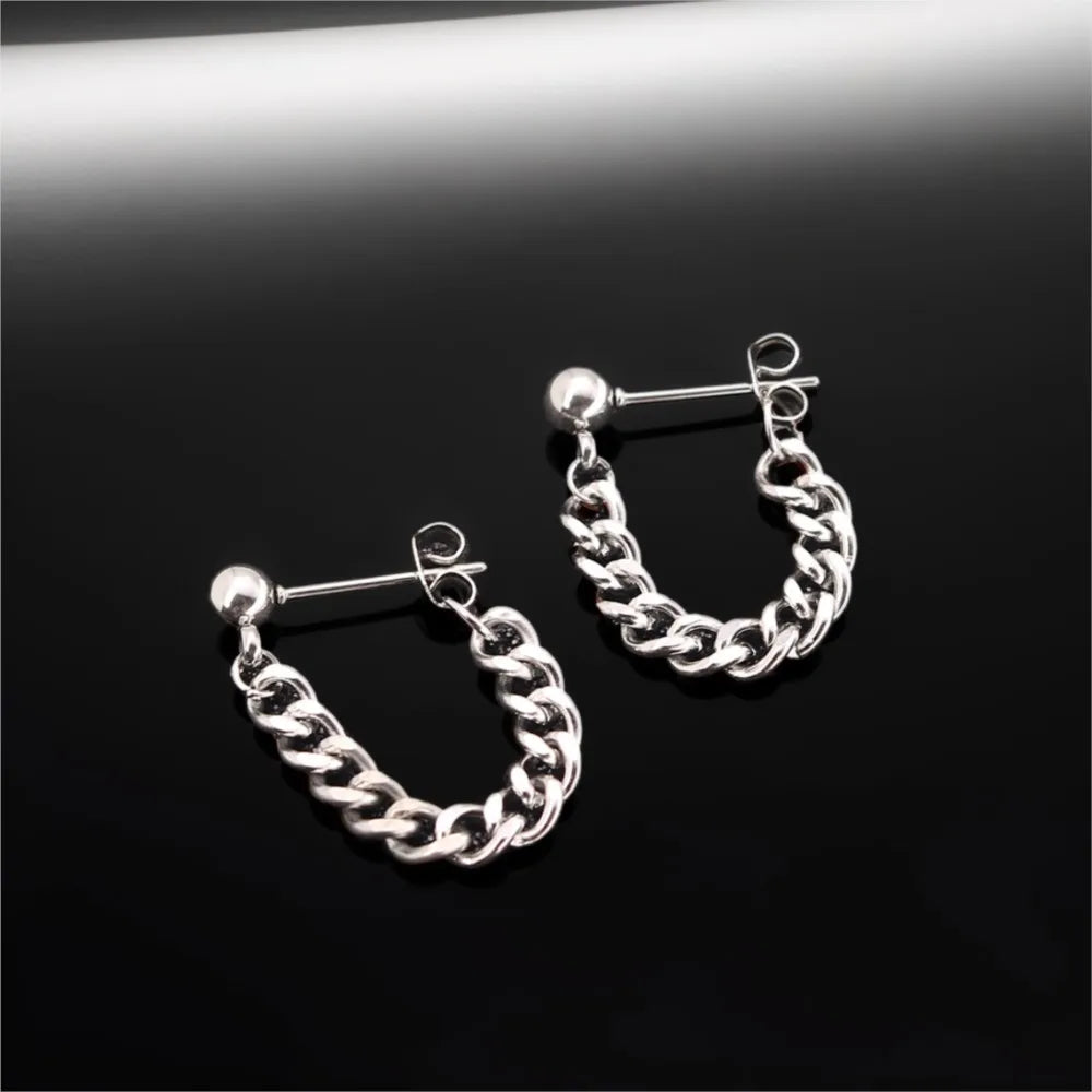 Demonia Punk Chain Stud Earrings