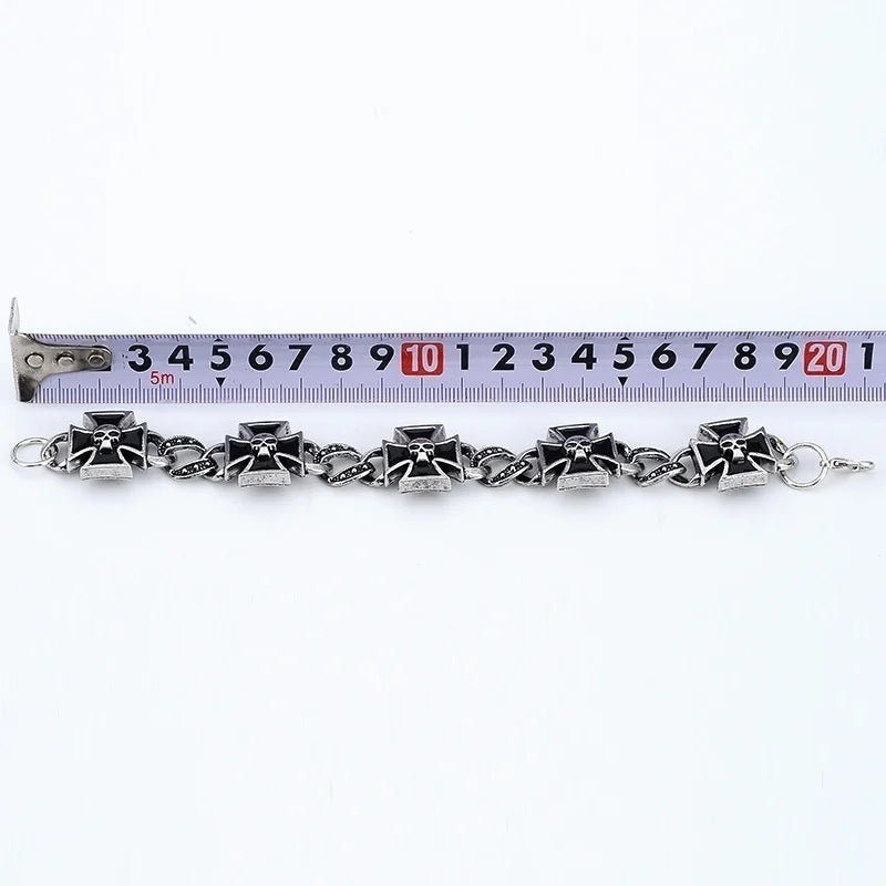 Demonia Celtic Cross Skull Bracelet