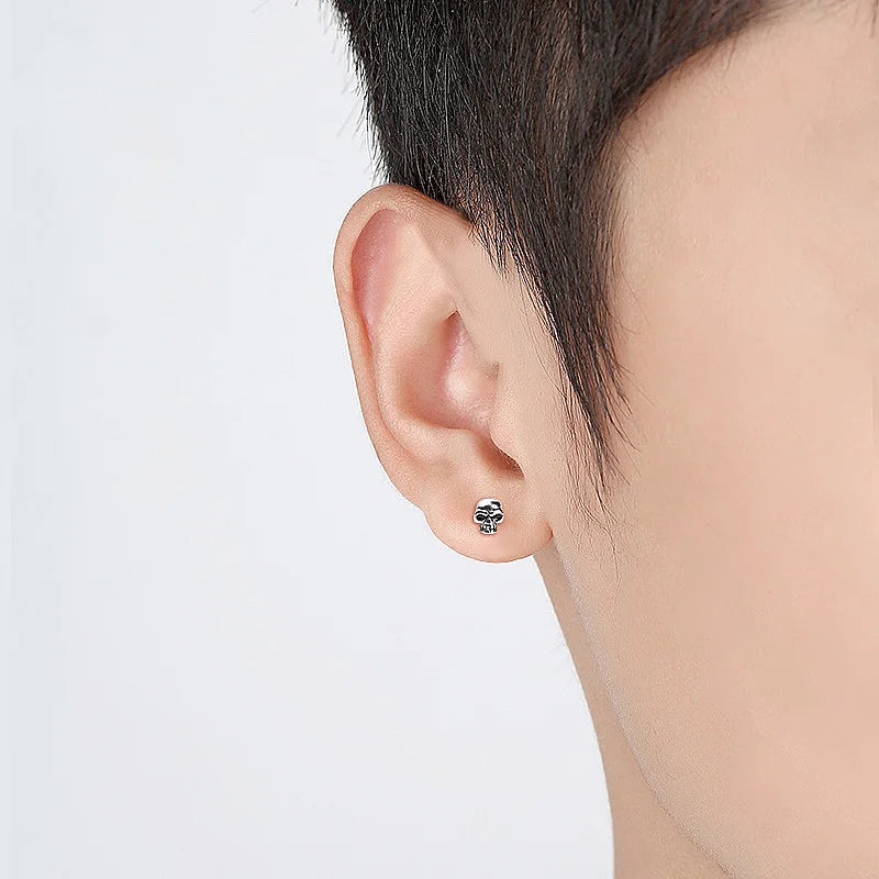 Demonia Small Skull Stud Earring