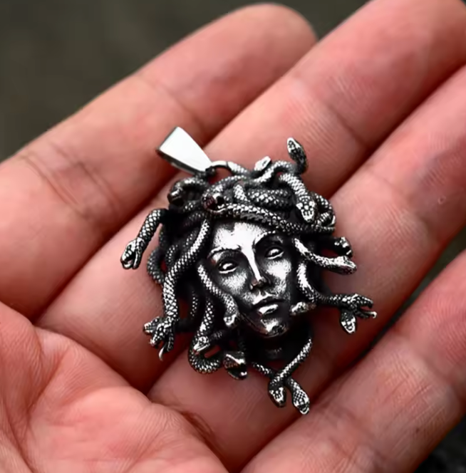 Demonia Gothic Medusa Pendant – Classic 316L Stainless Steel Necklace