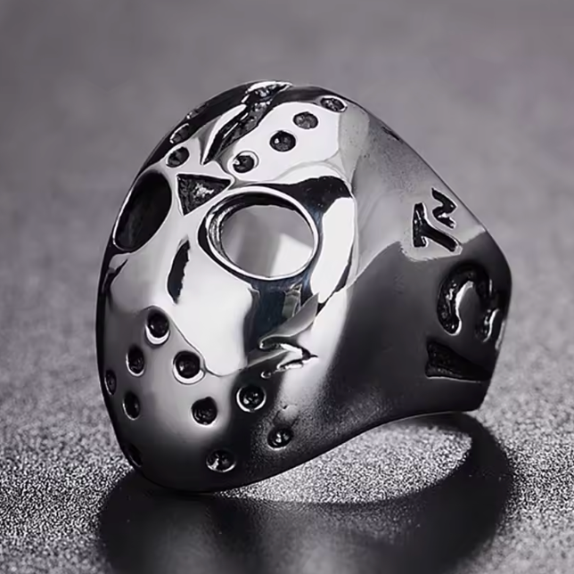 Demonia Mask Ring – Unique 316L Stainless Steel Punk Motor Biker Amulet