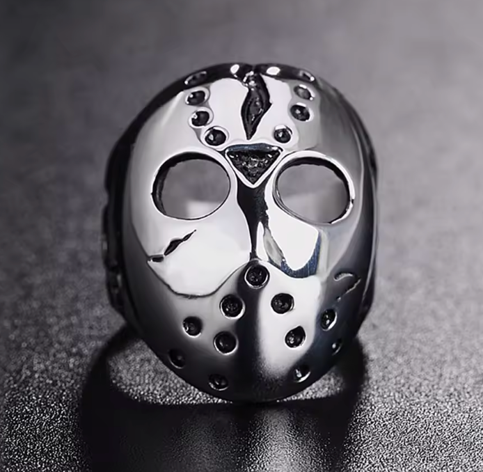 Demonia Mask Ring – Unique 316L Stainless Steel Punk Motor Biker Amulet