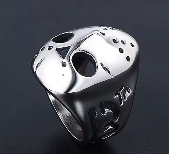 Demonia Mask Ring – Unique 316L Stainless Steel Punk Motor Biker Amulet