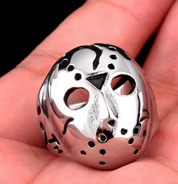 Demonia Mask Ring – Unique 316L Stainless Steel Punk Motor Biker Amulet