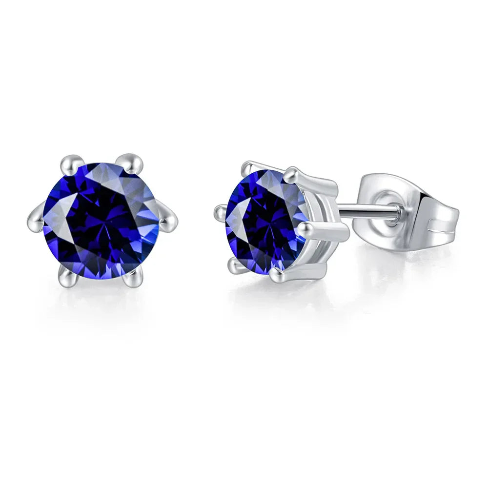 Demonia 6-Claw Zircon Stud Earrings