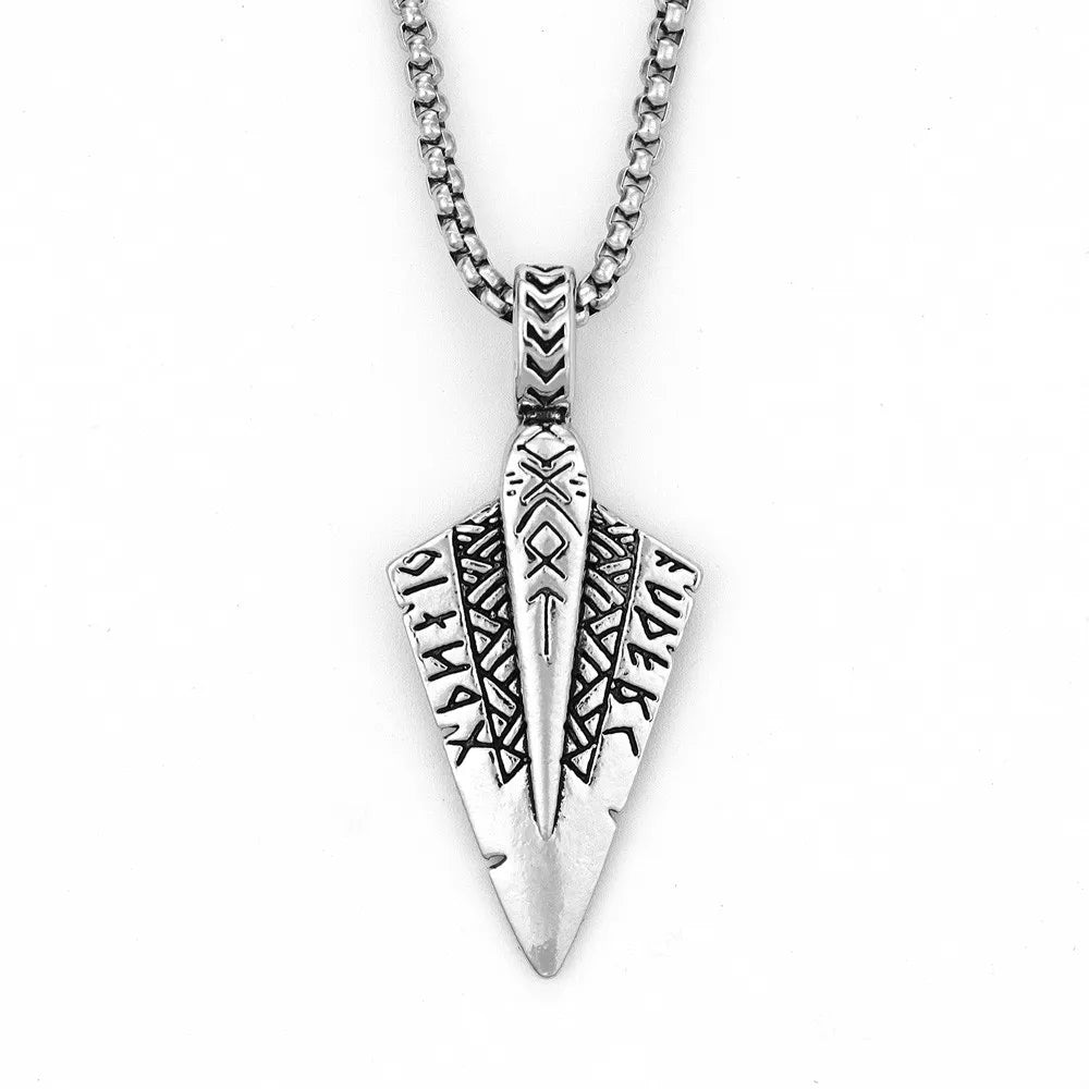 New Trendy Double sided Viking Arrow Pendant Necklace Charming Men's Necklace New Fashion Retro Jewelry Accessorie Festival Gift